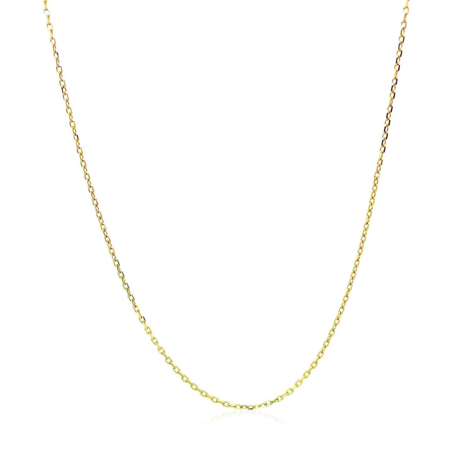 14k Yellow Gold Diamond Cut Cable Link Chain 0.8mm Bids.com