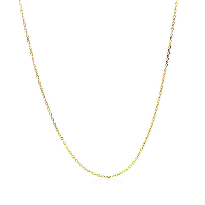 14k Yellow Gold Diamond Cut Cable Link Chain 0.8mm Bids.com