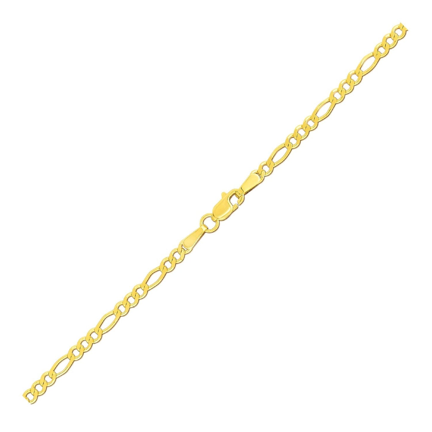 2.8mm 14k Yellow Gold Solid Figaro Bracelet Bids.com