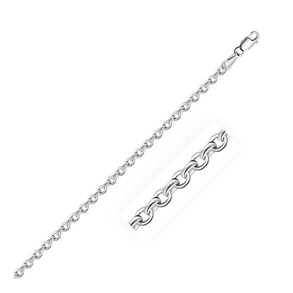 14k White Gold Diamond Cut Cable Link Chain (2.90 mm) Bids.com