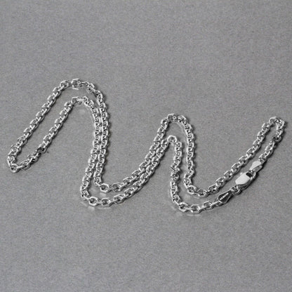 14k White Gold Diamond Cut Cable Link Chain (2.90 mm) Bids.com