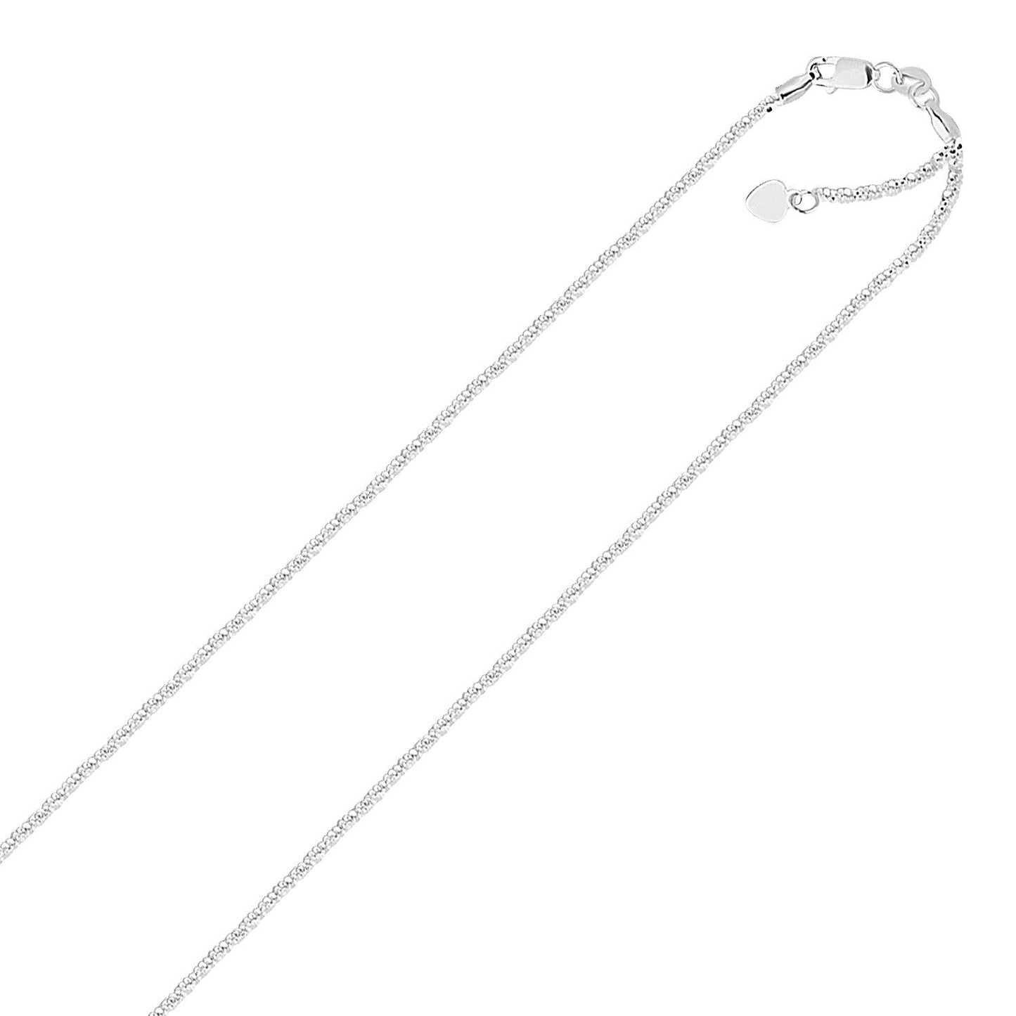 14k White Gold Adjustable Sparkle Chain 1.5mm Bids.com