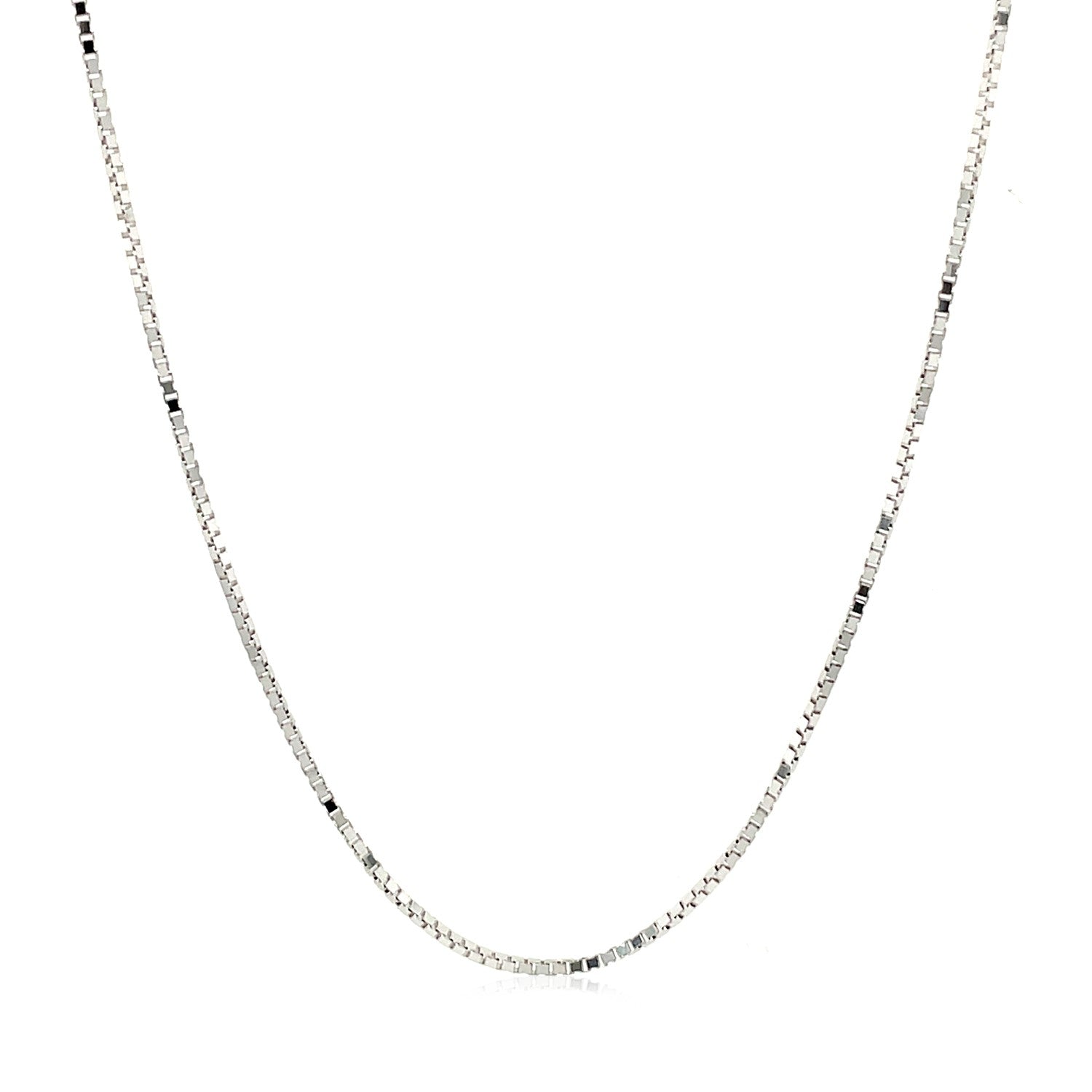 10k White Gold Adjustable Box Chain 0.85mm Bids.com