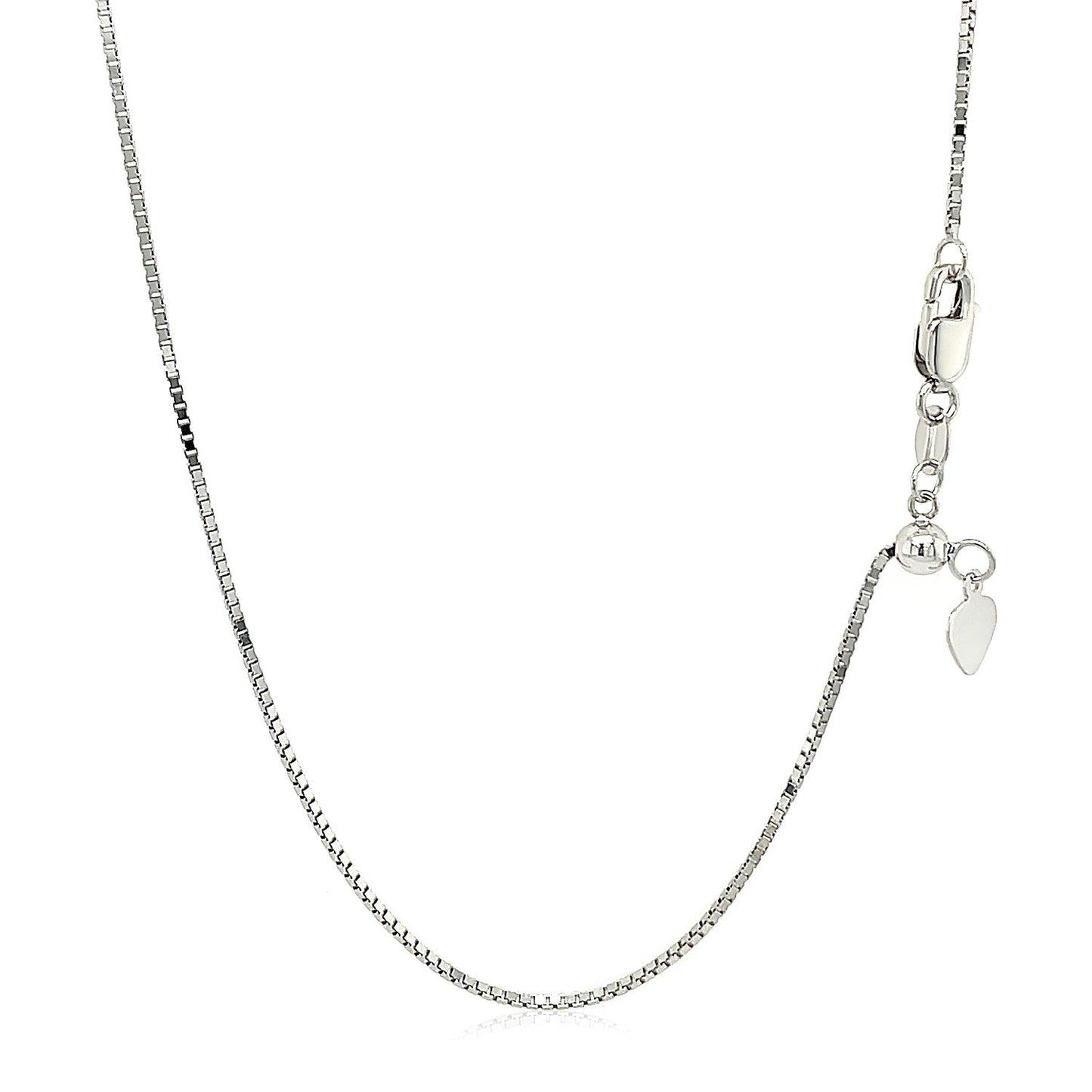 10k White Gold Adjustable Box Chain 0.85mm Bids.com