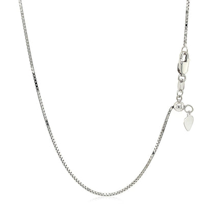 10k White Gold Adjustable Box Chain 0.85mm Bids.com