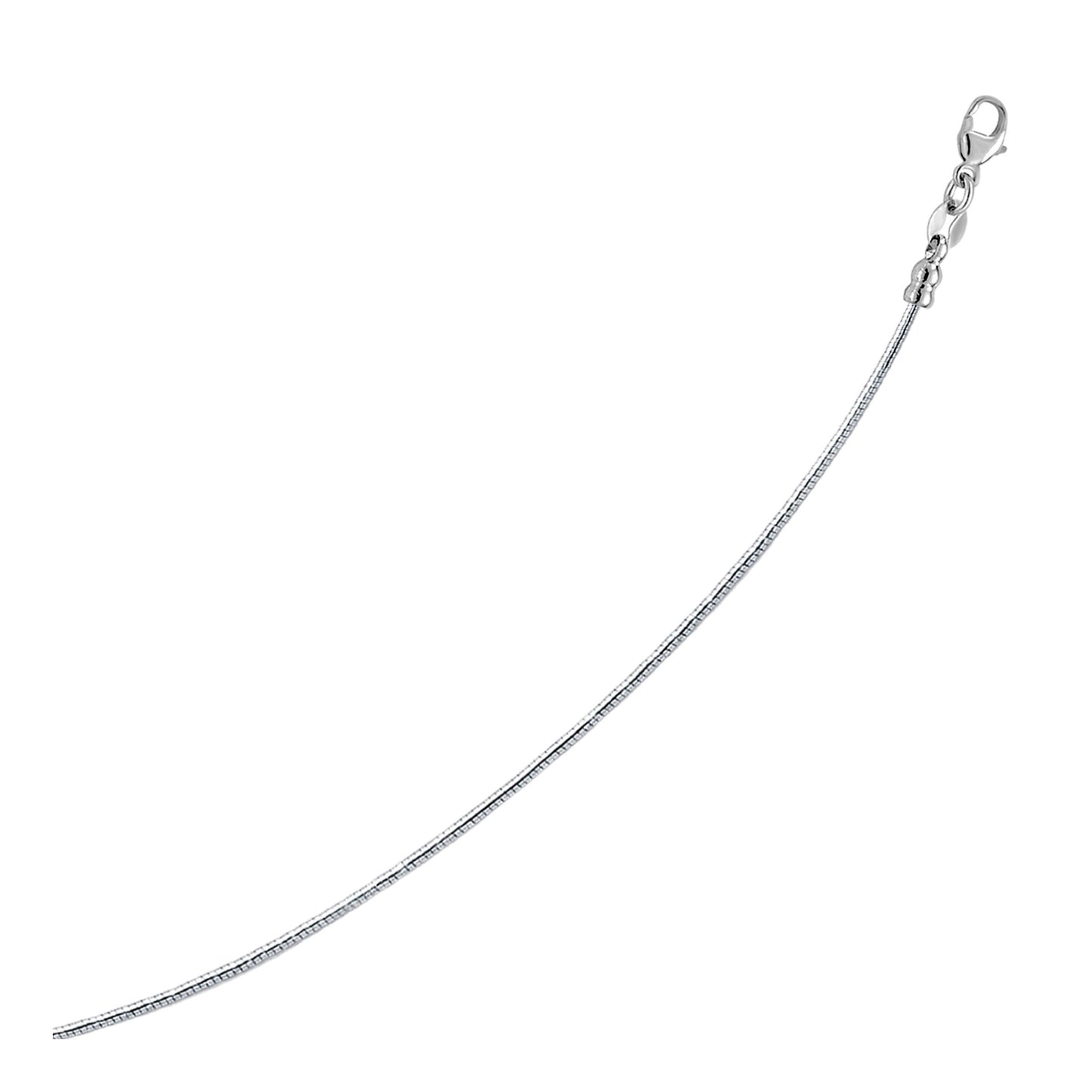 14k White Gold Necklace in a Round Omega Chain Style Bids.com