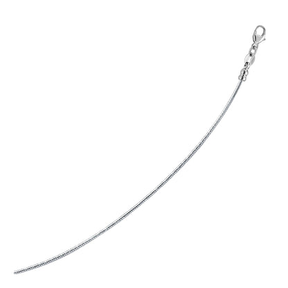 14k White Gold Necklace in a Round Omega Chain Style Bids.com