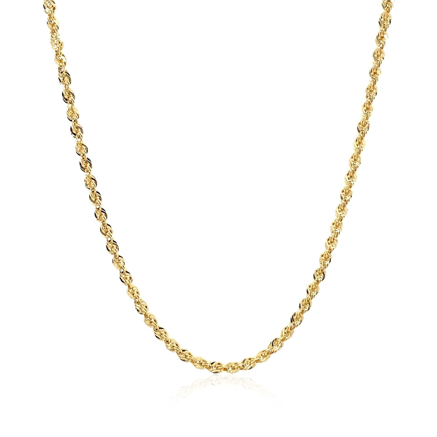 10K Yellow Gold Hollow Diamond Cut Rope Chain (2.00 mm) Bids.com