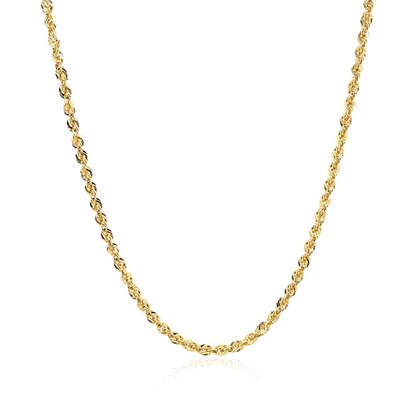 10K Yellow Gold Hollow Diamond Cut Rope Chain (2.00 mm) Bids.com