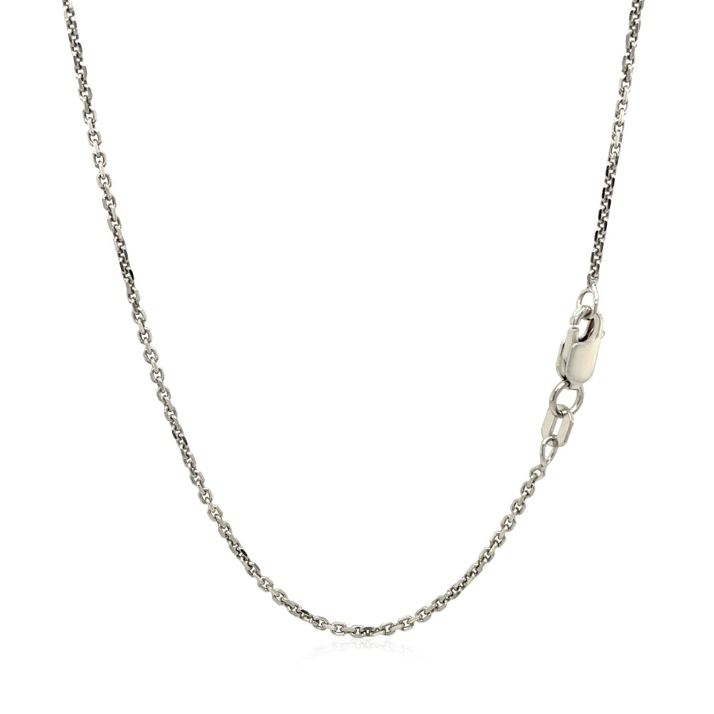 Sterling Silver Rhodium Plated Cable Chain 1.4mm Bids.com