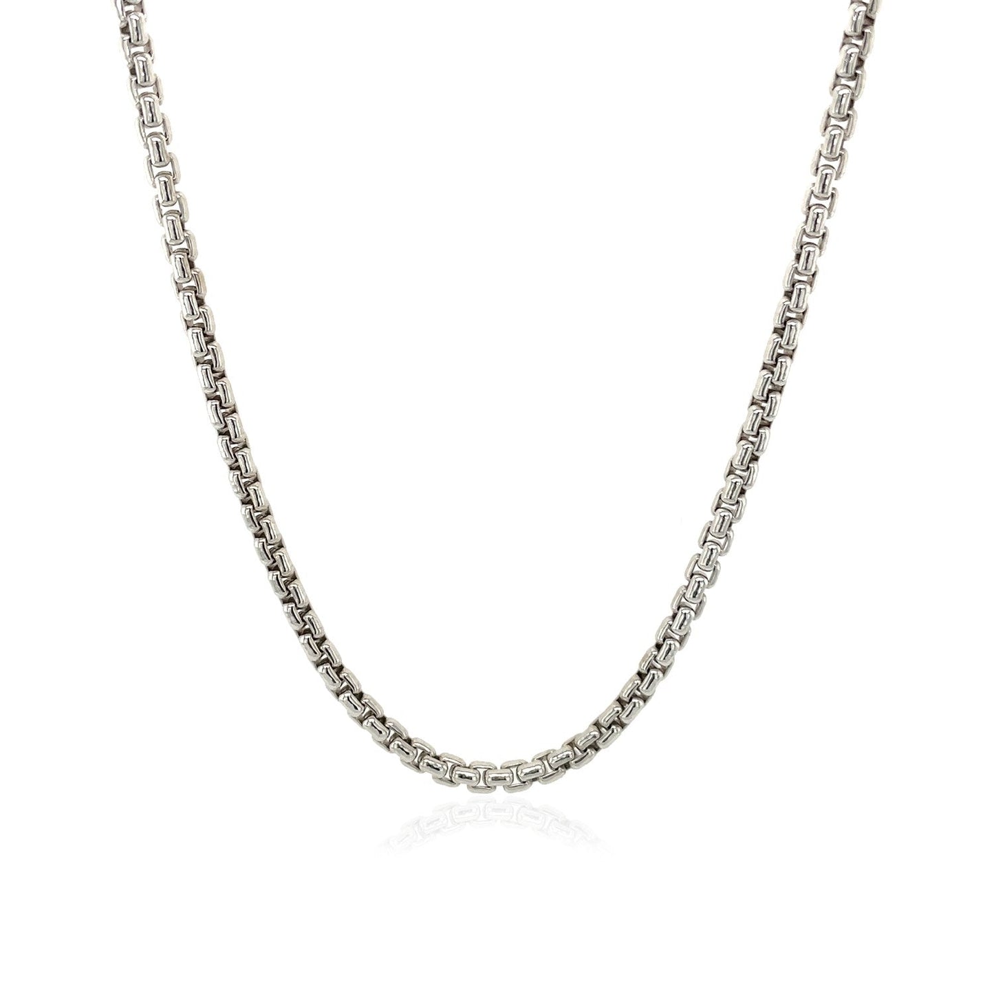 2.4mm 14k White Gold Round Box Chain Bids.com