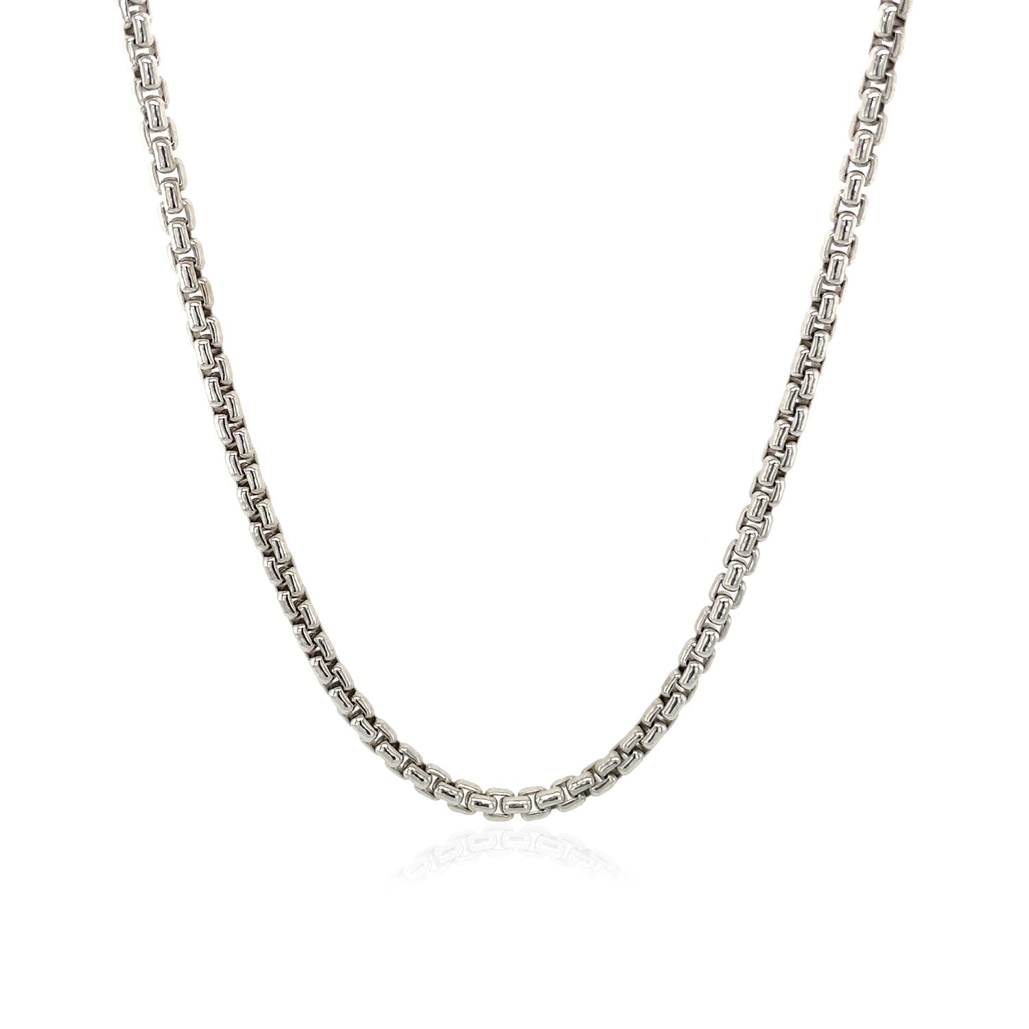 2.4mm 14k White Gold Round Box Chain Bids.com