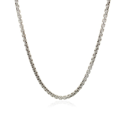 2.4mm 14k White Gold Round Box Chain Bids.com