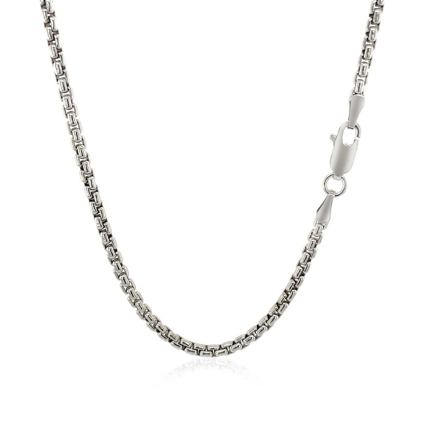 2.4mm 14k White Gold Round Box Chain Bids.com
