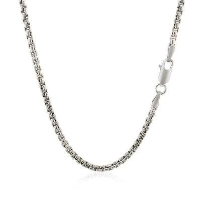 2.4mm 14k White Gold Round Box Chain Bids.com