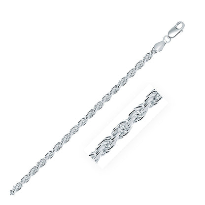 Sterling Silver 3.6mm Diamond Cut Rope Style Chain Bids.com