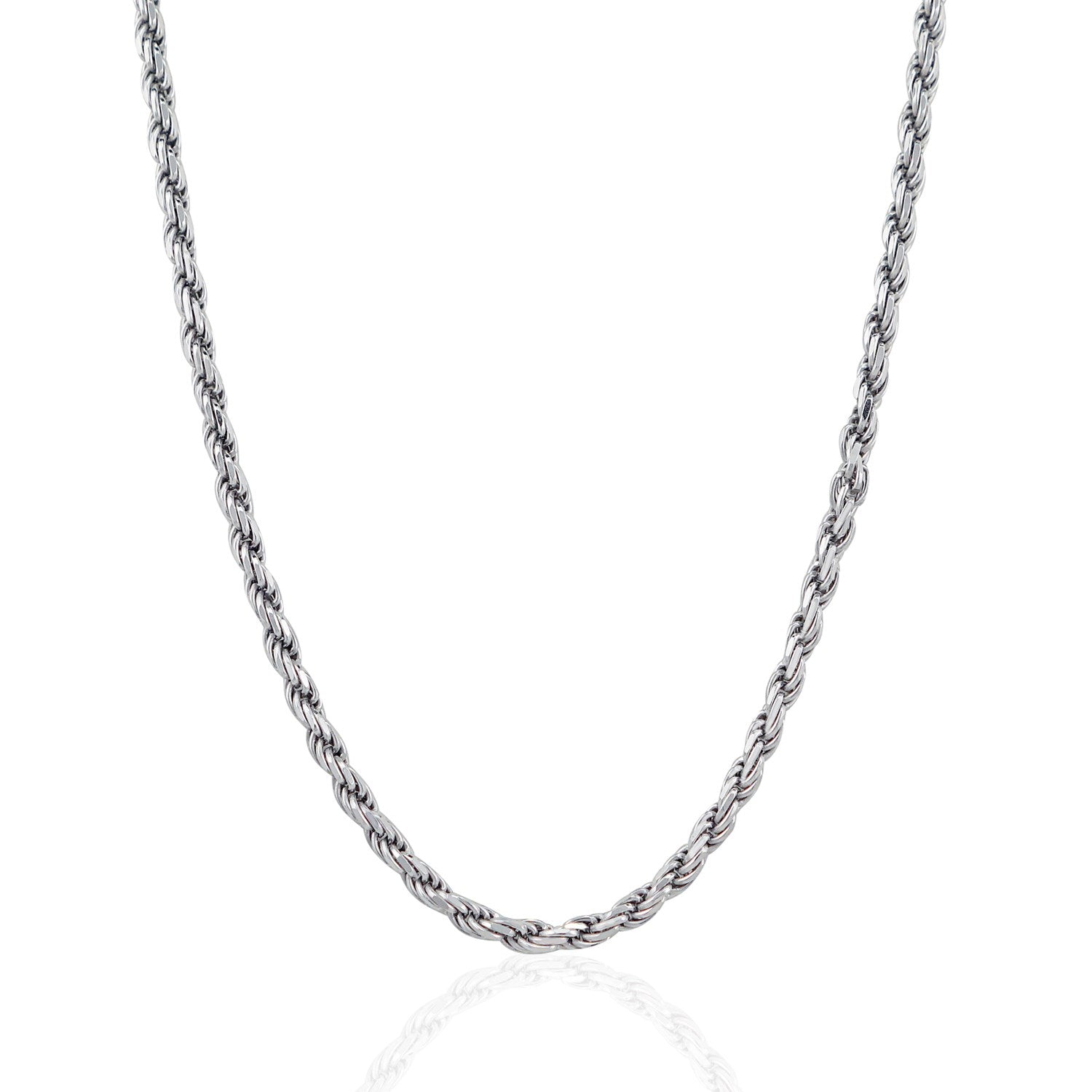 Sterling Silver 3.6mm Diamond Cut Rope Style Chain Bids.com