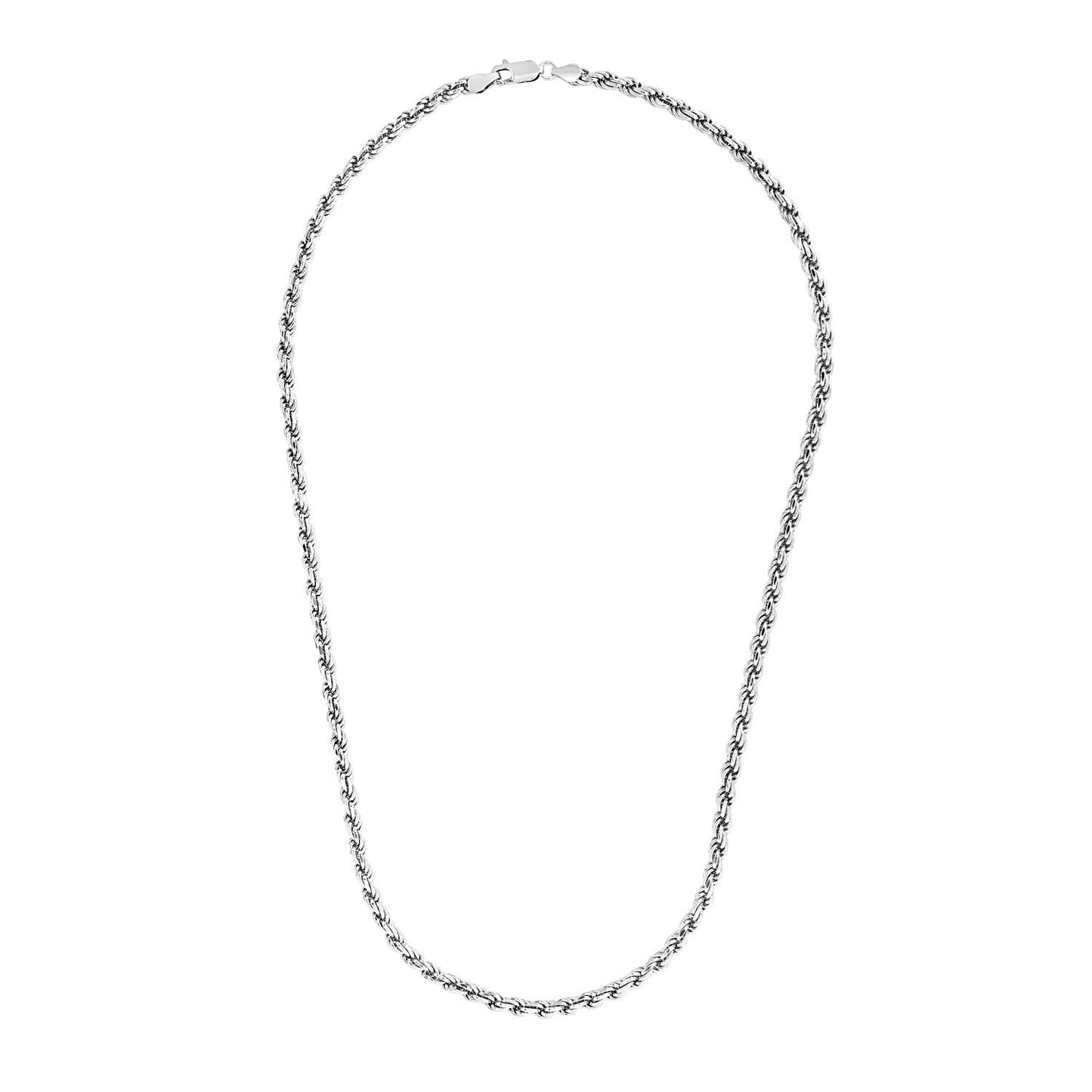 Sterling Silver 3.6mm Diamond Cut Rope Style Chain Bids.com