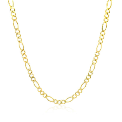 2.8mm 14k Yellow Gold Solid Figaro Chain Bids.com