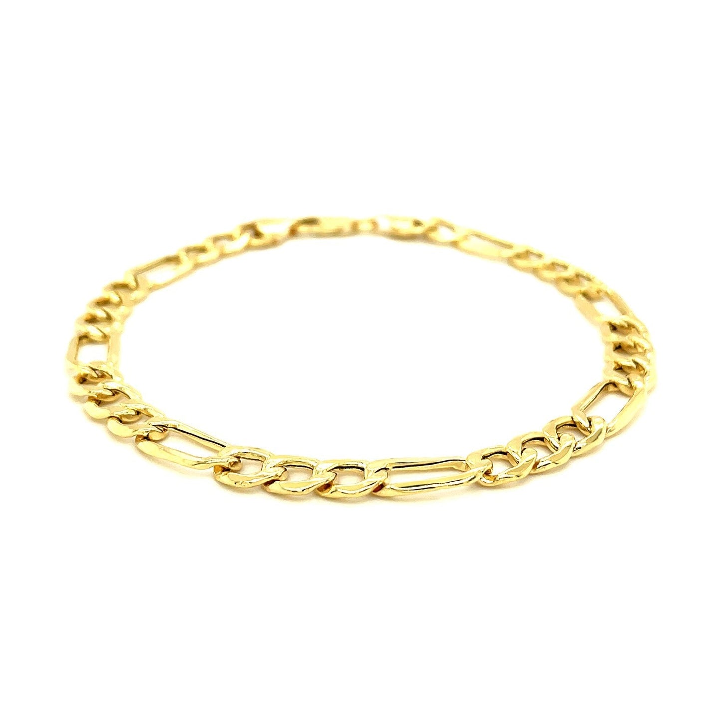 6.5mm 14k Yellow Gold Lite Figaro Bracelet Bids.com