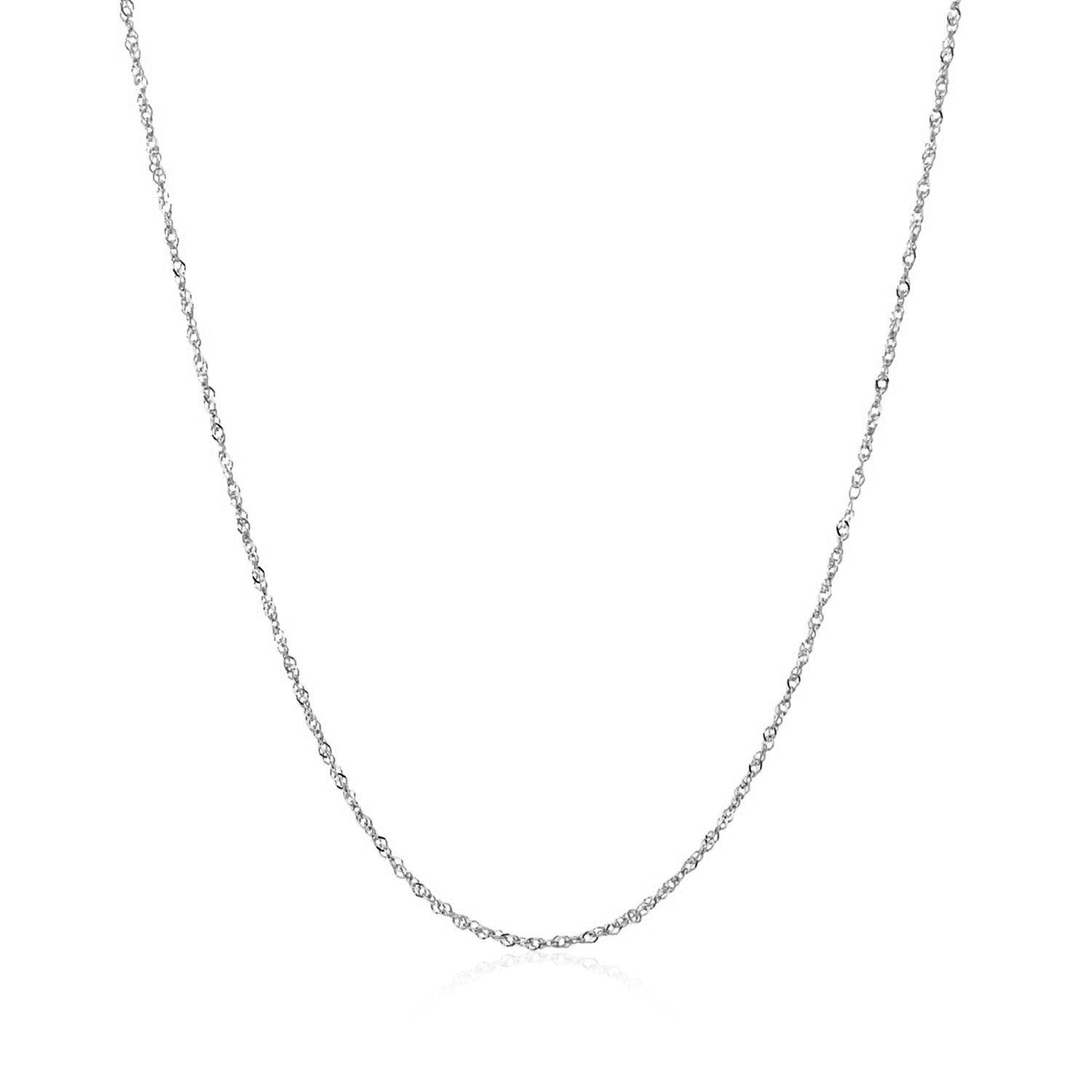 14k White Gold Singapore Chain 0.8mm Bids.com