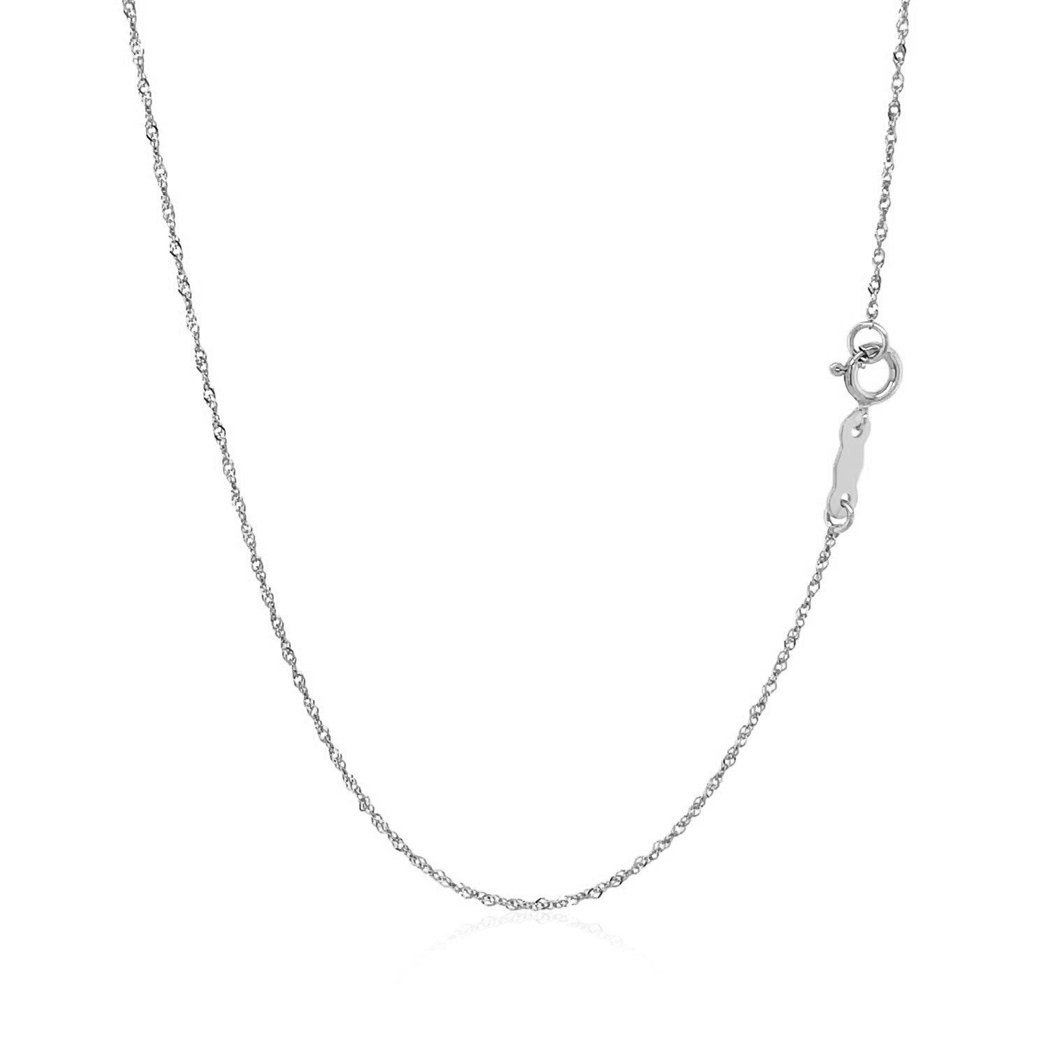 14k White Gold Singapore Chain 0.8mm Bids.com