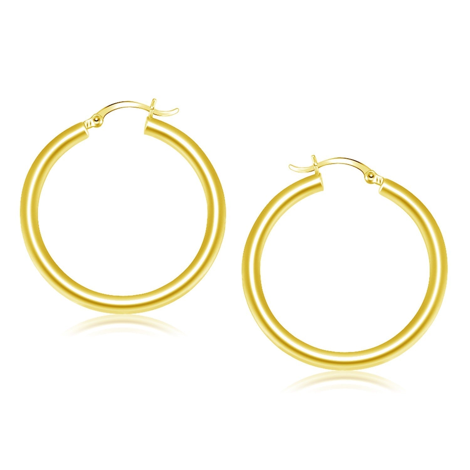 14k Yellow Gold Polished Hoop Earrings (40 mm) Bids.com