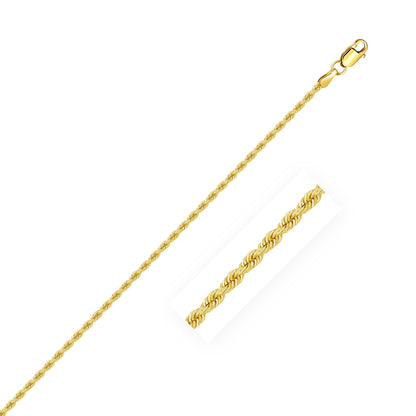 2.0mm 14k Yellow Gold Solid Rope Chain Bids.com