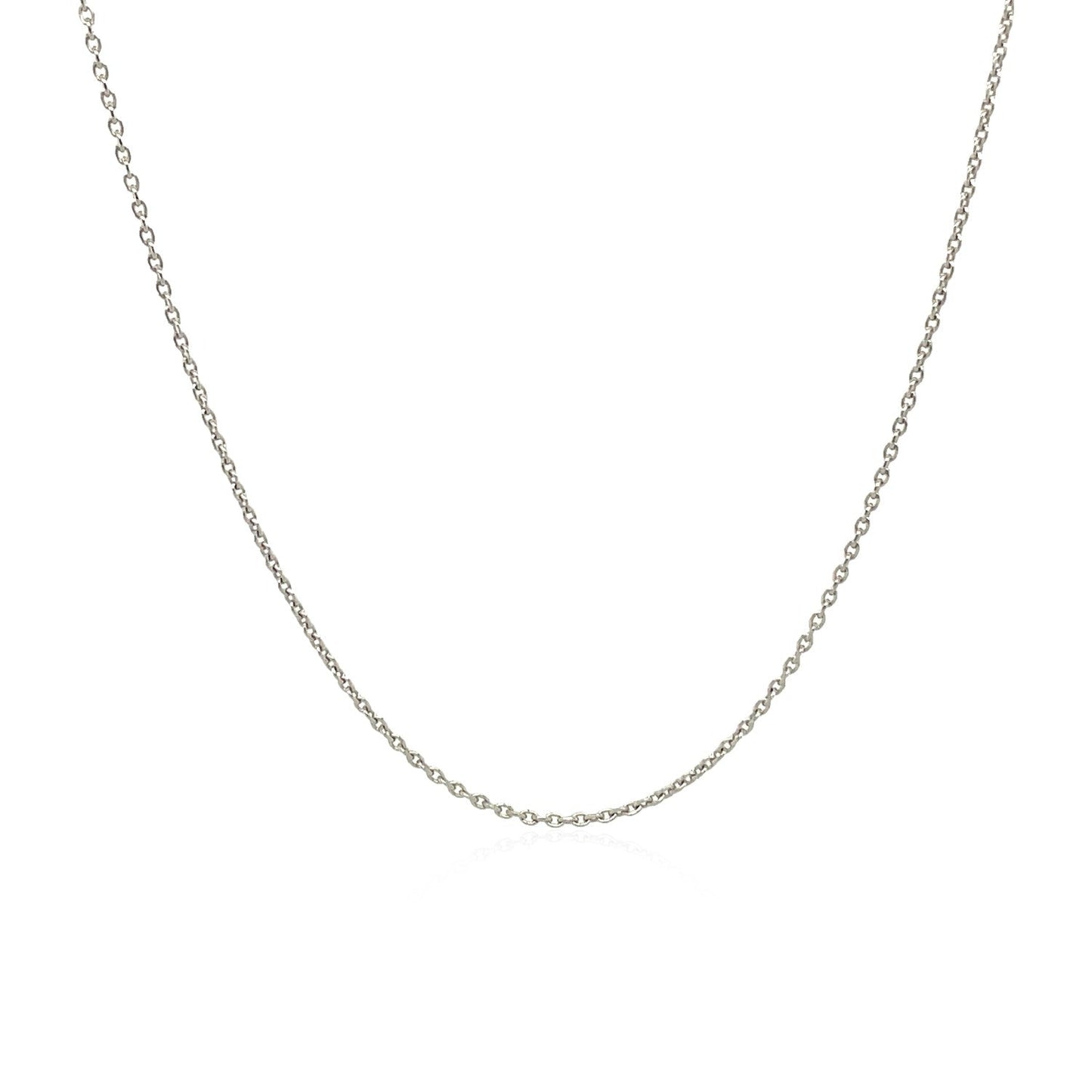 14k White Gold Oval Cable Link Chain 0.97mm Bids.com