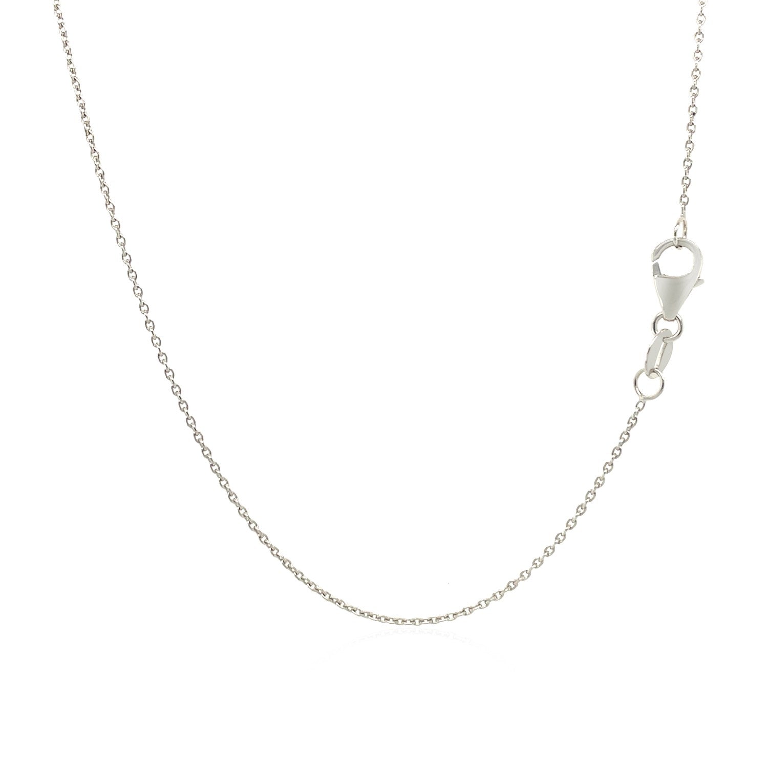 14k White Gold Oval Cable Link Chain 0.97mm Bids.com