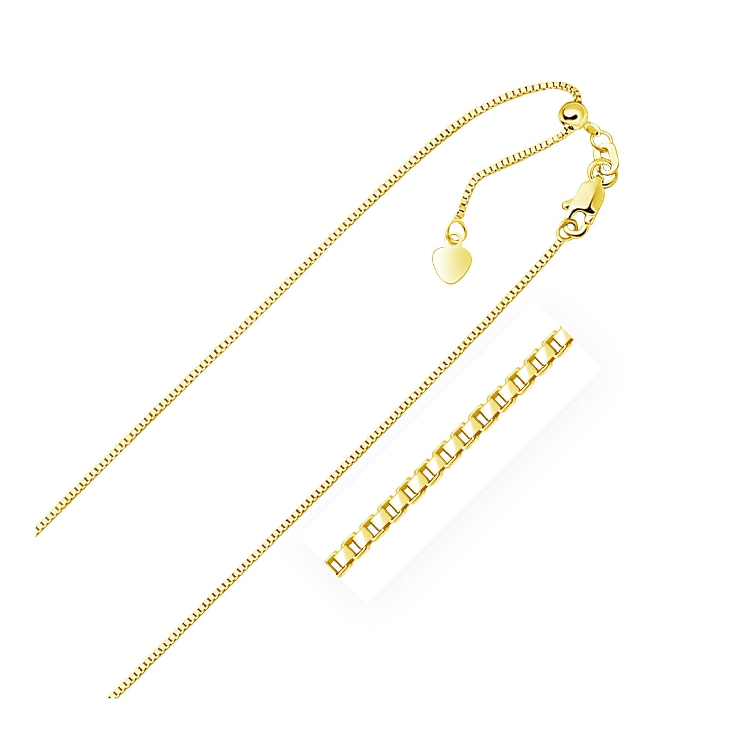 14k Yellow Gold Adjustable Box Chain 0.85mm Bids.com
