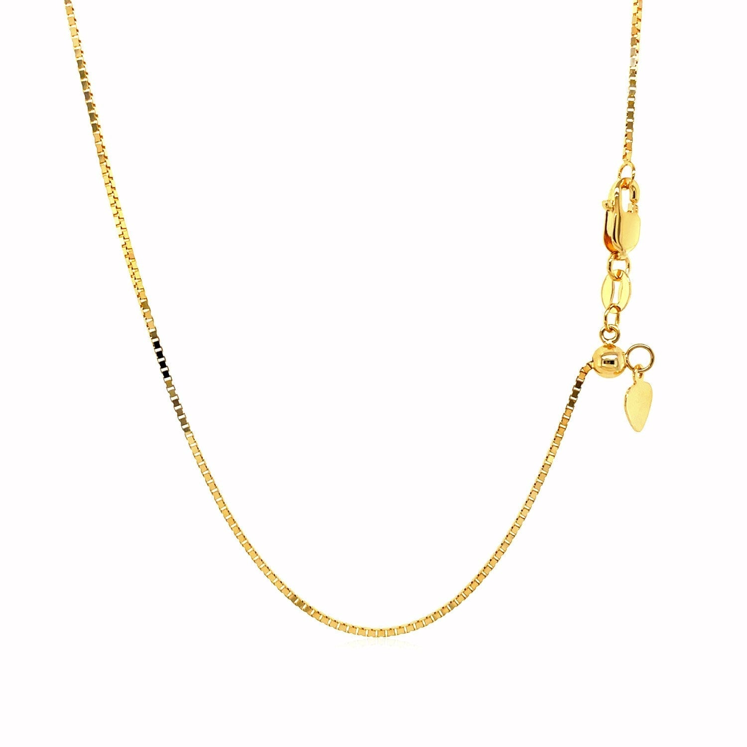 14k Yellow Gold Adjustable Box Chain 0.85mm Bids.com