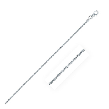 Rhodium Plated 1.7mm Sterling Silver Sparkle Style Chain Bids.com