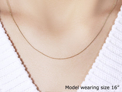 10k Yellow Gold Cable Link Chain (0.50 mm) Bids.com