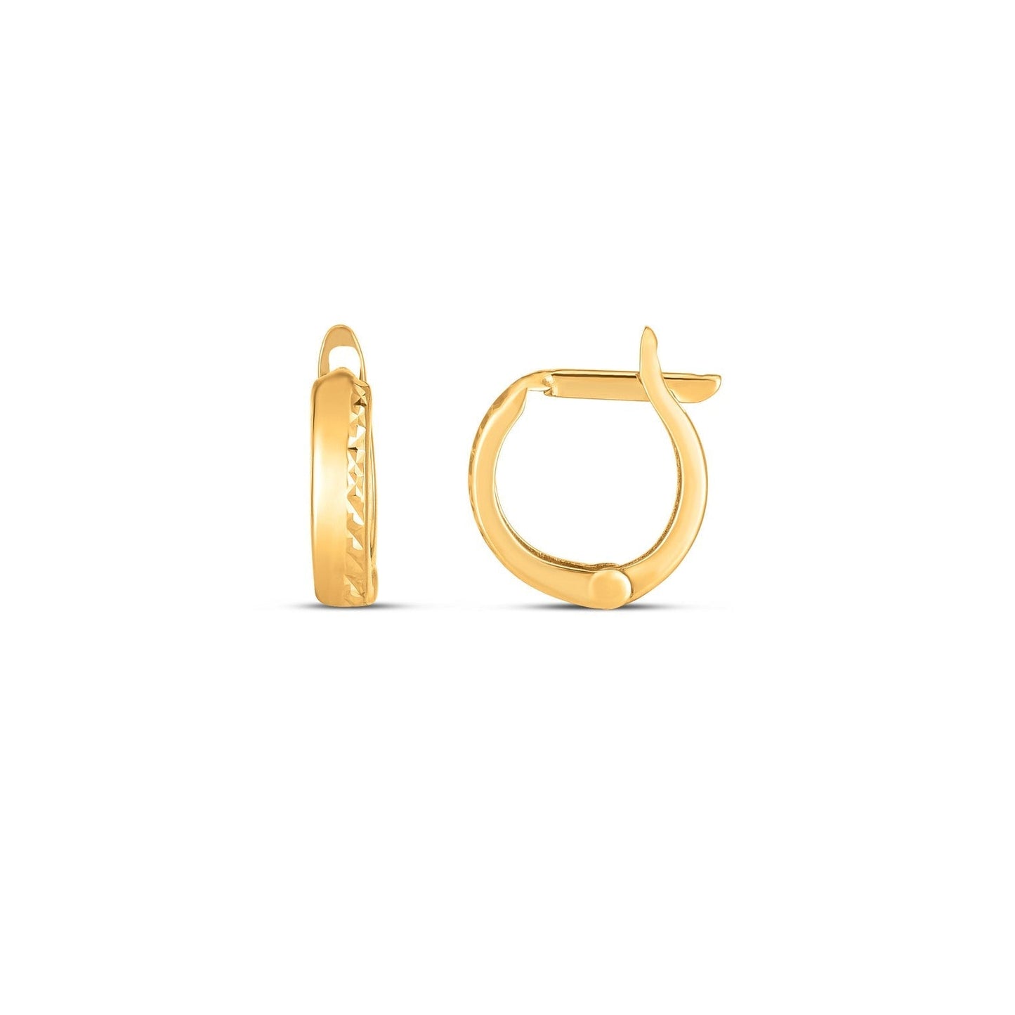 14k Yellow Gold Textured Huggie Hoops(3x10mm) Bids.com