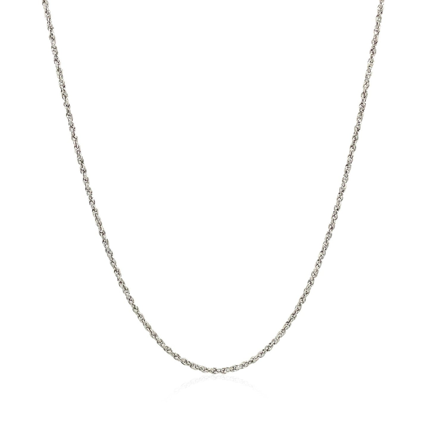 14k White Gold Adjustable Rope Chain 1.0mm Bids.com