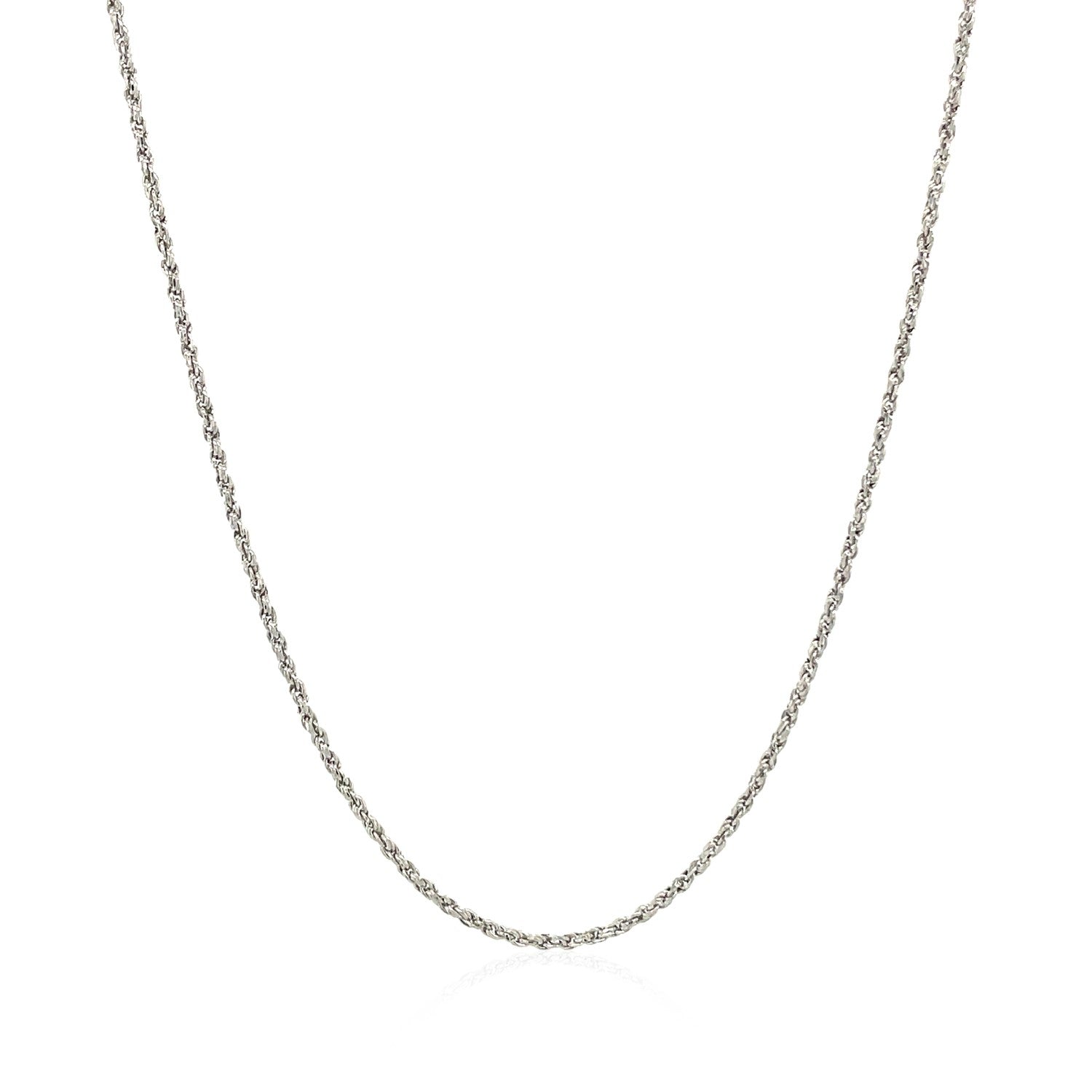 14k White Gold Adjustable Rope Chain 1.0mm Bids.com