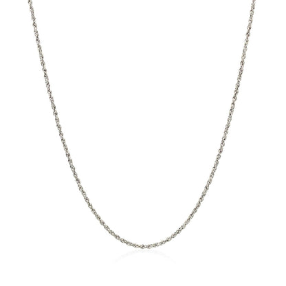 14k White Gold Adjustable Rope Chain 1.0mm Bids.com