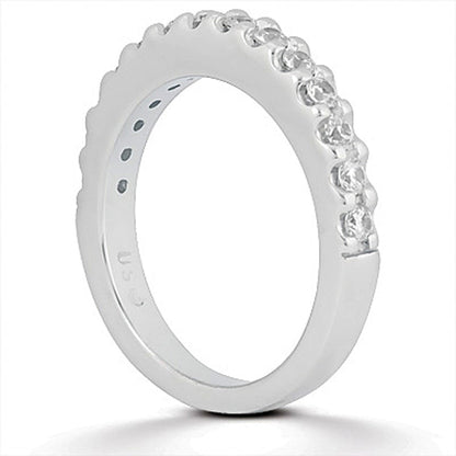 14k White Gold Shared Prong Diamond Wedding Ring Band Bids.com