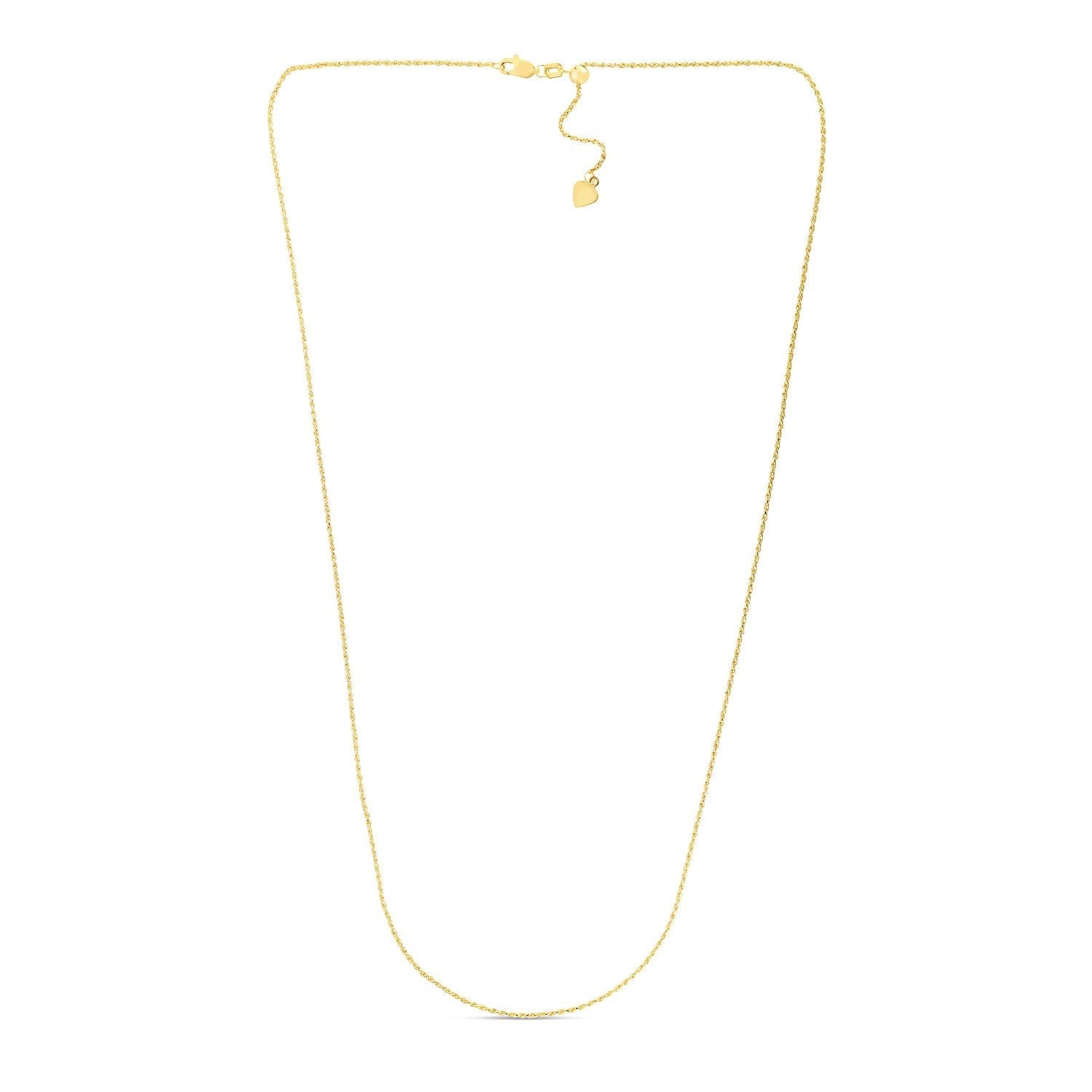 14k Yellow Gold Adjustable Rope Chain 1.0mm Bids.com