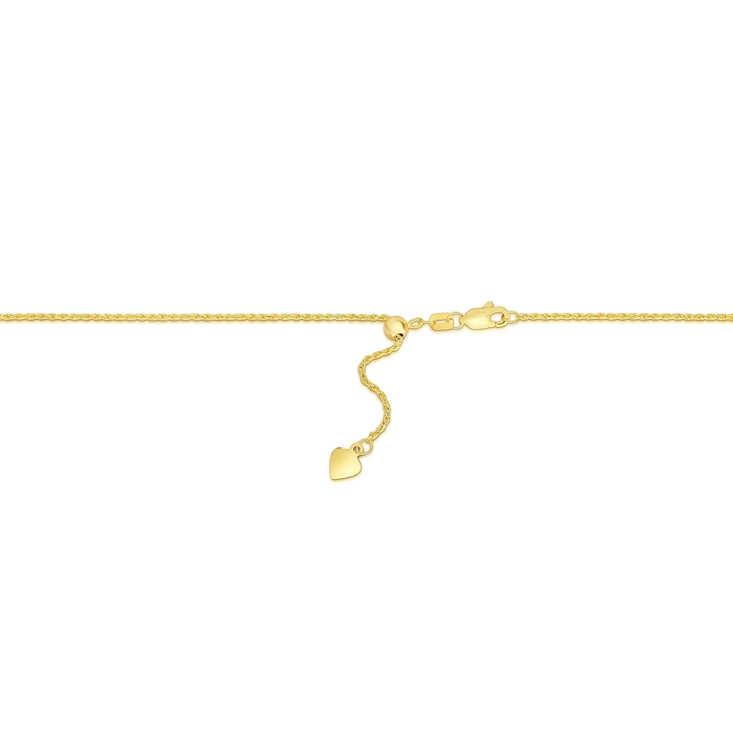 14k Yellow Gold Adjustable Rope Chain 1.0mm Bids.com