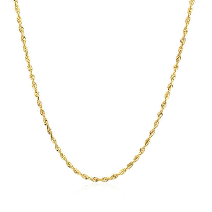 14k Yellow Gold Solid Diamond Cut Rope Chain (1.60 mm) Bids.com