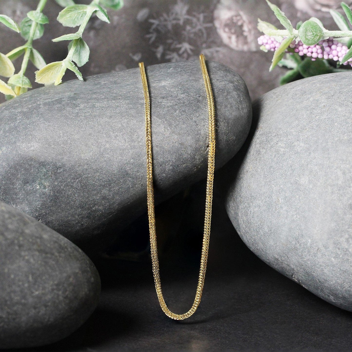 14k Yellow Gold Foxtail 1.0mm Chain Bids.com