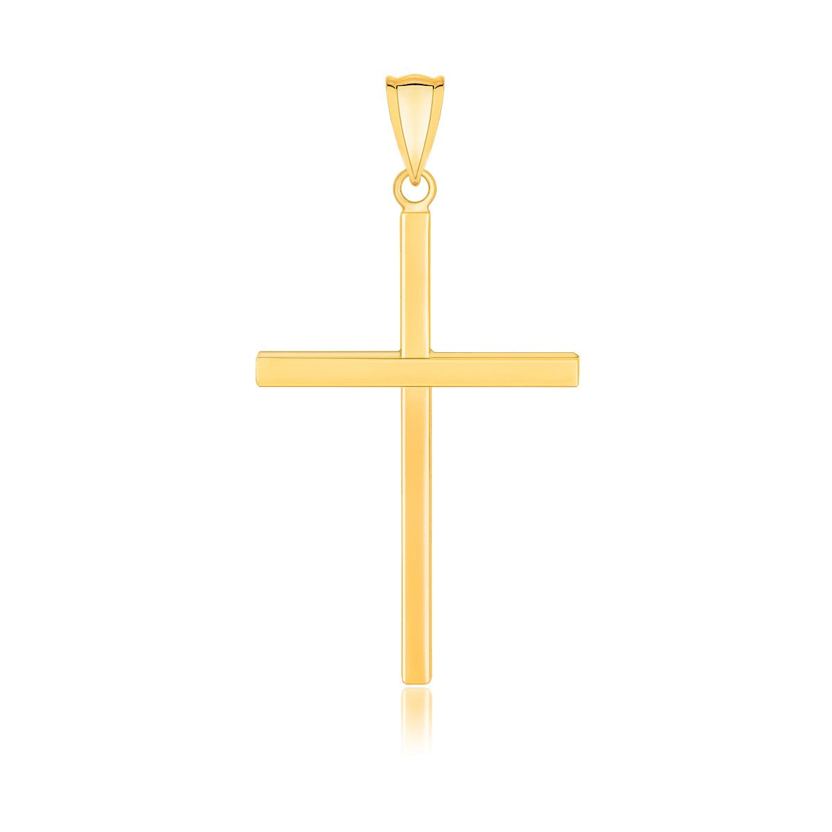 14k Yellow Gold Polished Flat Cross Pendant Bids.com