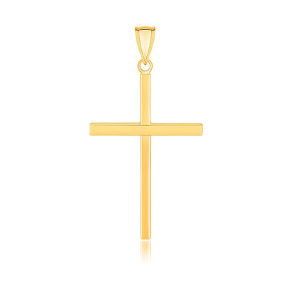 14k Yellow Gold Polished Flat Cross Pendant Bids.com