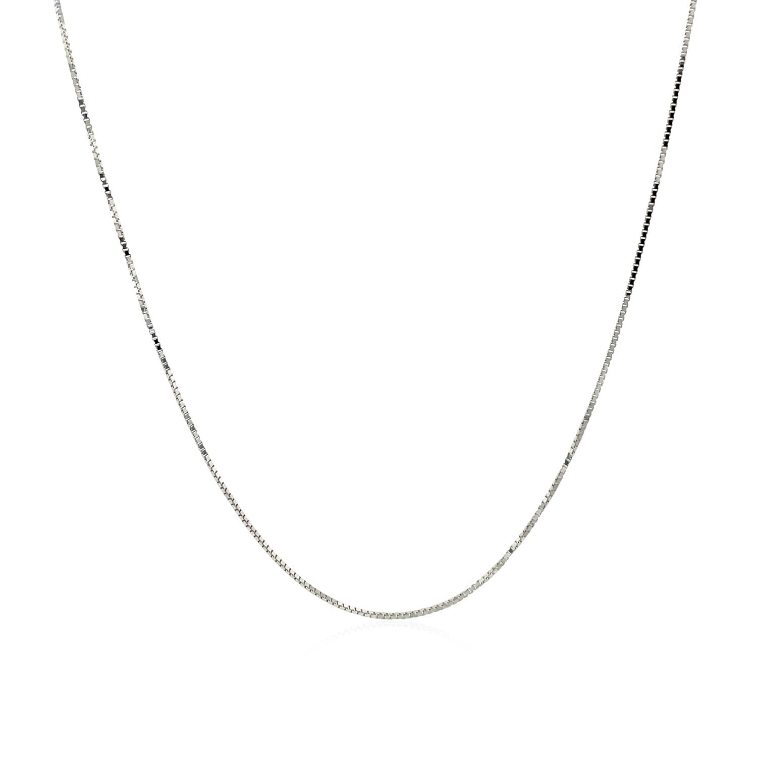 14k White Gold Adjustable Box Chain 0.6mm Bids.com