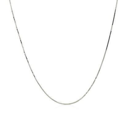 14k White Gold Adjustable Box Chain 0.6mm Bids.com