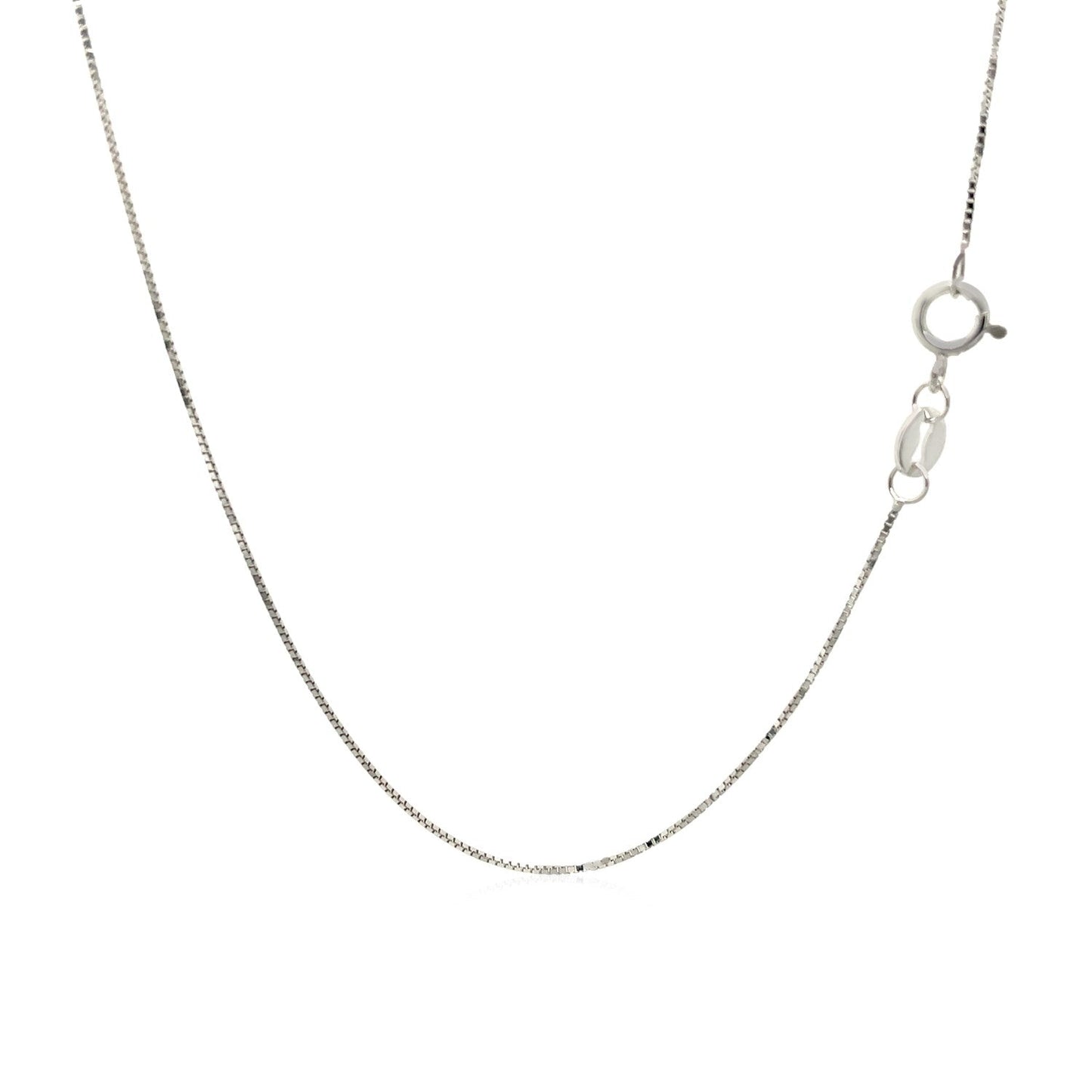 14k White Gold Adjustable Box Chain 0.6mm Bids.com