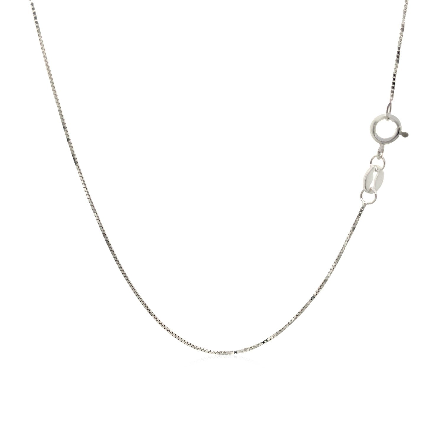 14k White Gold Adjustable Box Chain 0.6mm Bids.com