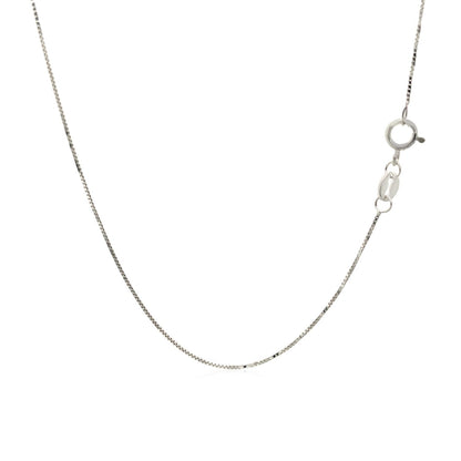 14k White Gold Adjustable Box Chain 0.6mm Bids.com